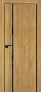 Межкомнатная дверь P-22  кромка ABS черная c 4-х ст. Дуб золотистый