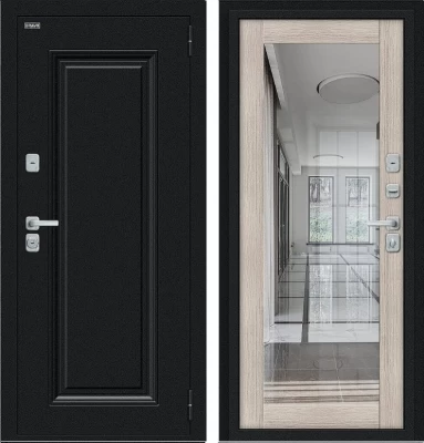 Дверь Браво Thermo Флэш МФ/BChrome Букле черное/Cappuccino Melinga