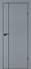 Межкомнатная дверь P-21  черный молдинг PET,  кромка ABS черная c 4-х ст. Серый матовый